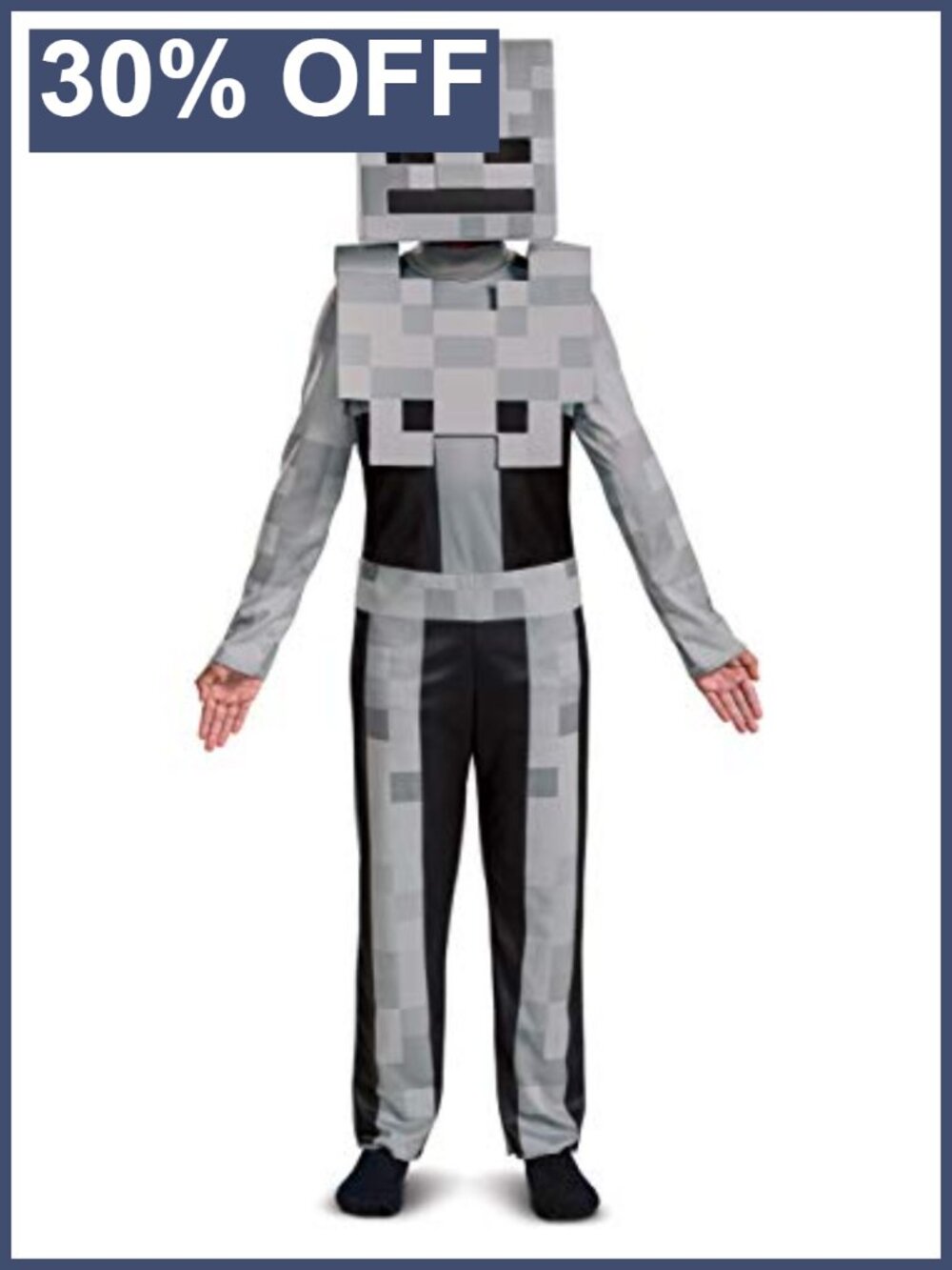 Minecraft Skeleton Costume Kids Boys Girls Jumpsuit Mask Cosplay